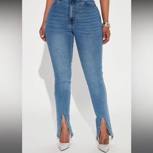 Fashion Nova SoHo Slit Hem Stretch Skinny Jeans